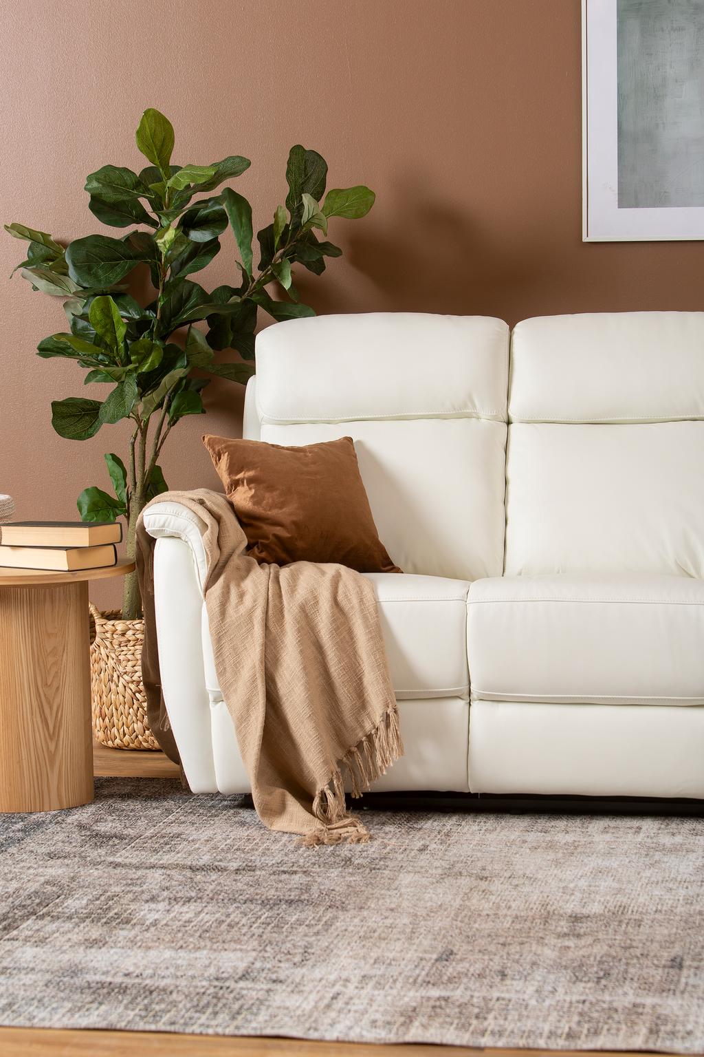 Nurgadiivan Loungea Colorado recliner, 3N2/2N3, puhasvalge nahk/kunstnahk