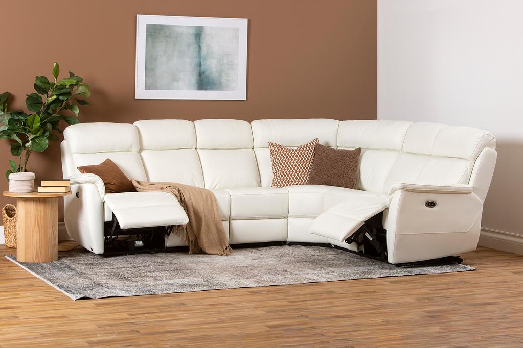 Nurgadiivan Loungea Colorado recliner, 3N2/2N3, puhasvalge nahk/kunstnahk