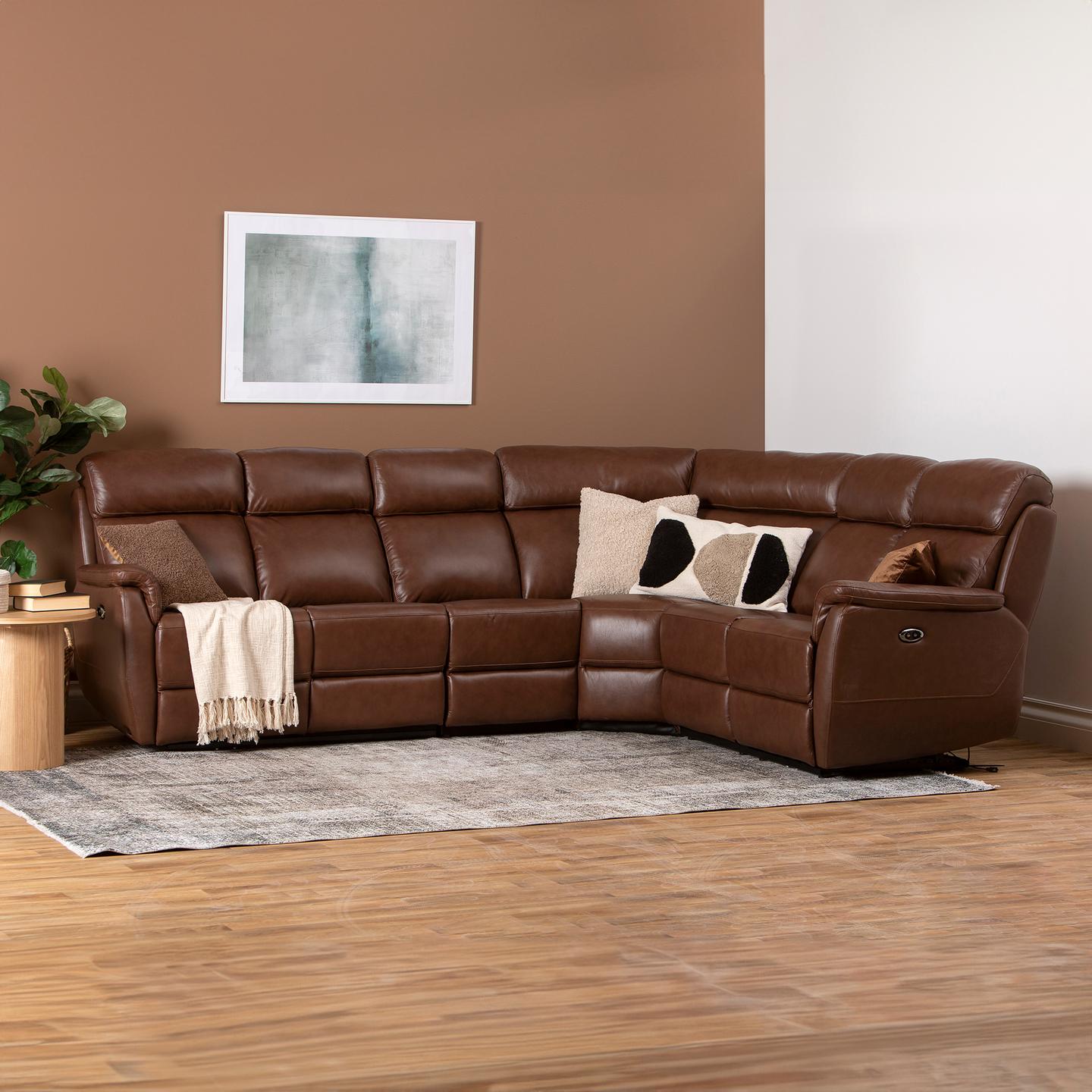 Nurgadiivan Loungea Colorado recliner, 3N2/2N3, pruun nahk/kunstnahk