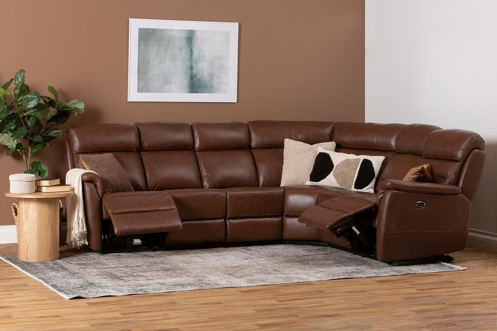 Nurgadiivan Loungea Colorado recliner, 3N2/2N3, pruun nahk/kunstnahk