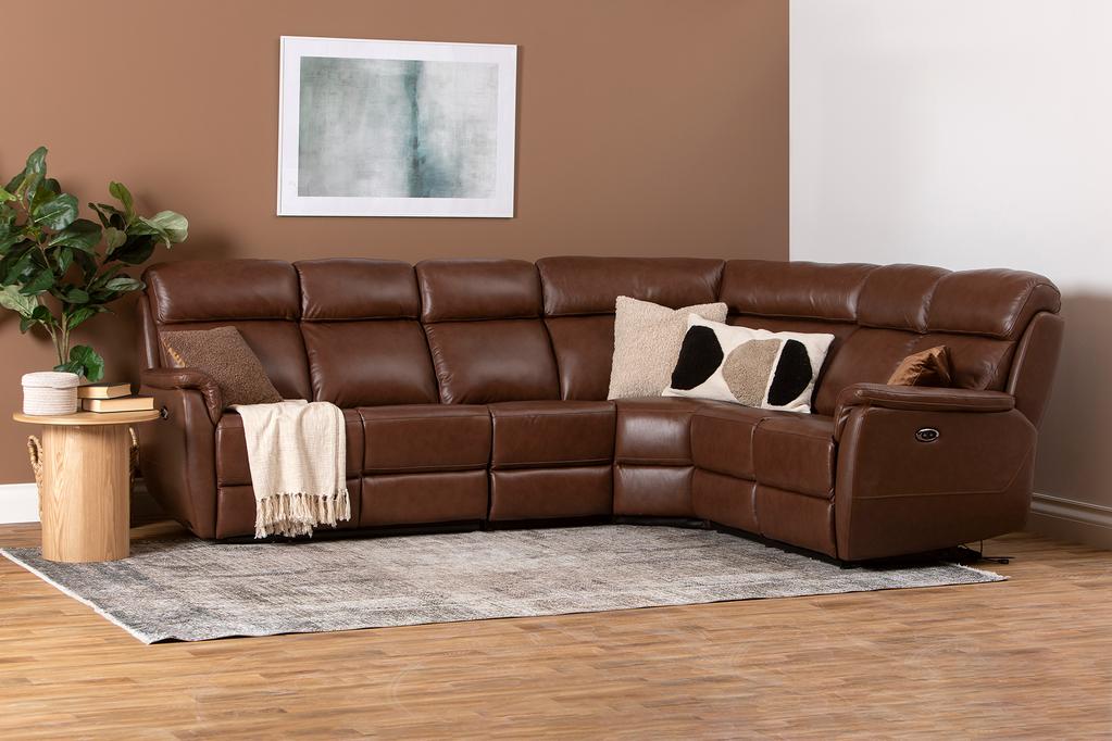 Nurgadiivan Loungea Colorado recliner, 3N2/2N3, pruun nahk/kunstnahk
