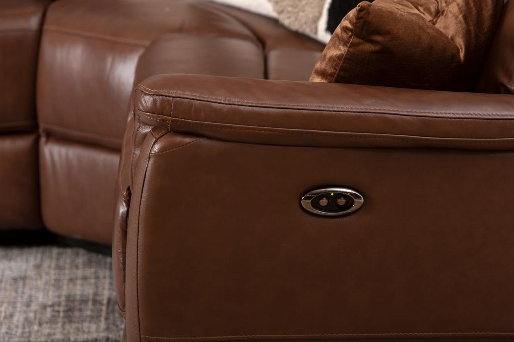 Nurgadiivan Loungea Colorado recliner, 3N2/2N3, pruun nahk/kunstnahk