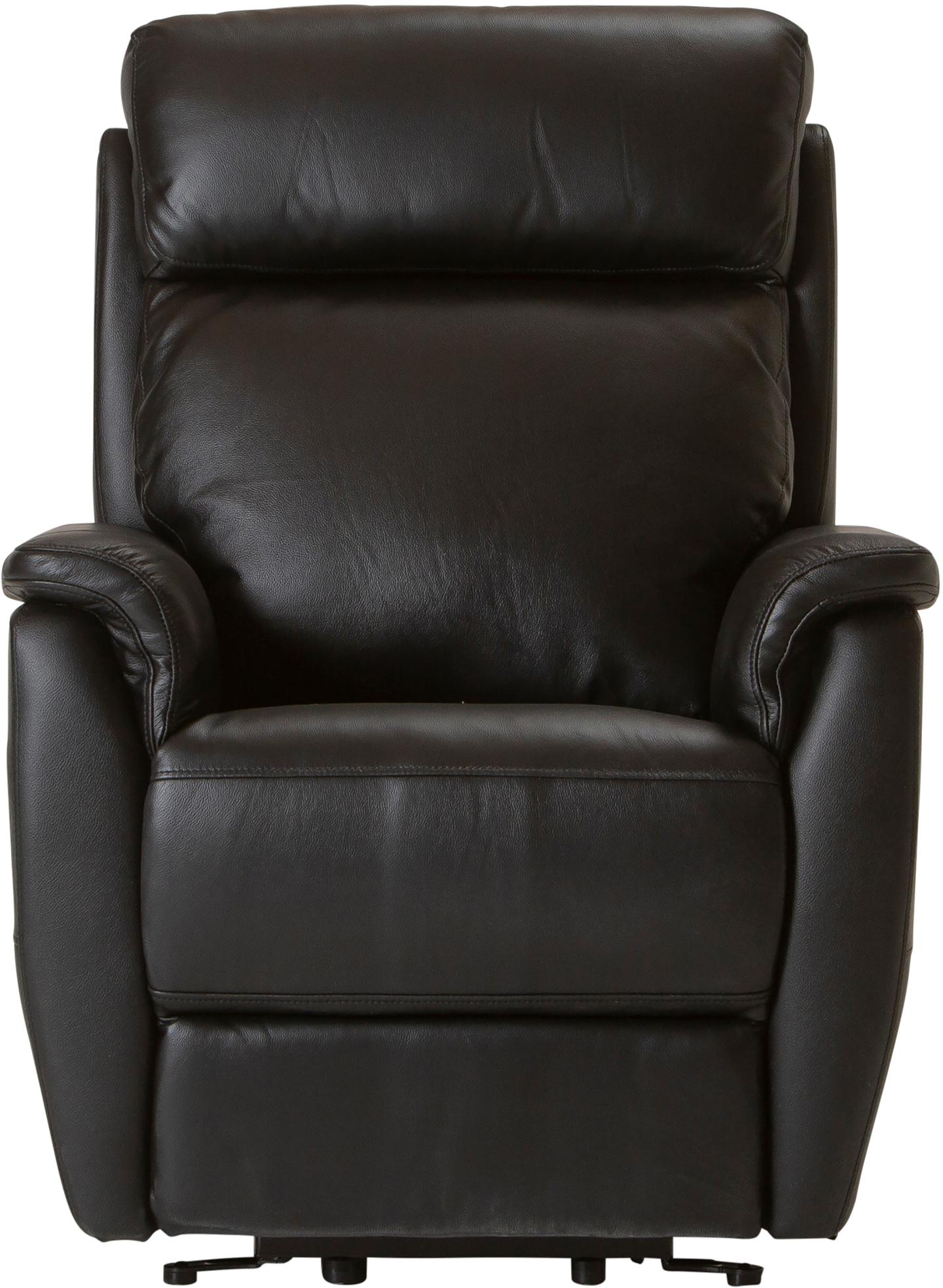 Tugitool Loungea Colorado recliner, tõstemehhanismiga, must nahk/kunstnahk