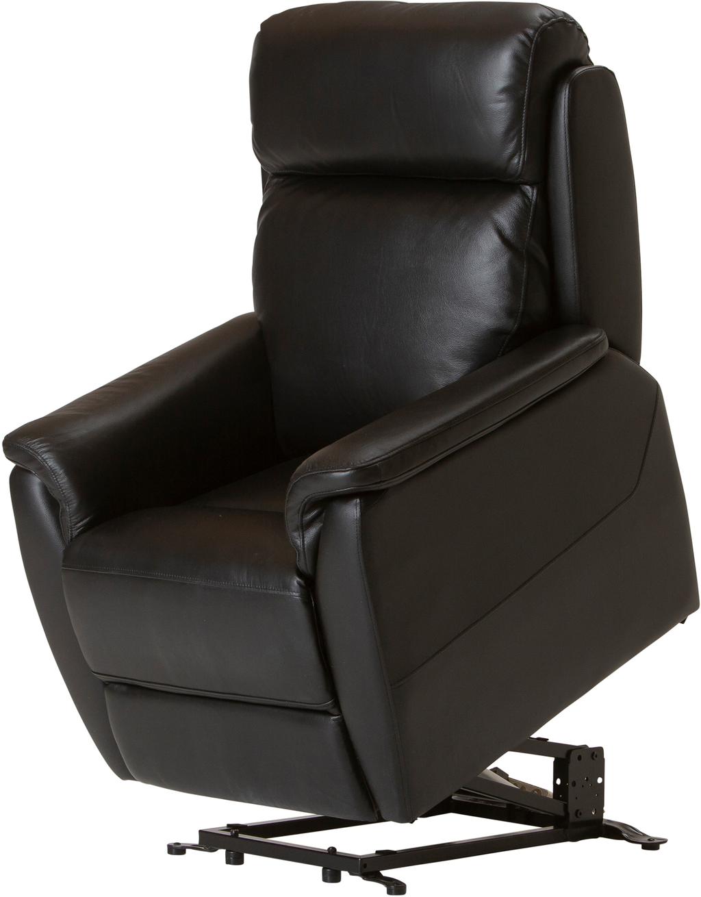 Tugitool Loungea Colorado recliner, tõstemehhanismiga, must nahk/kunstnahk