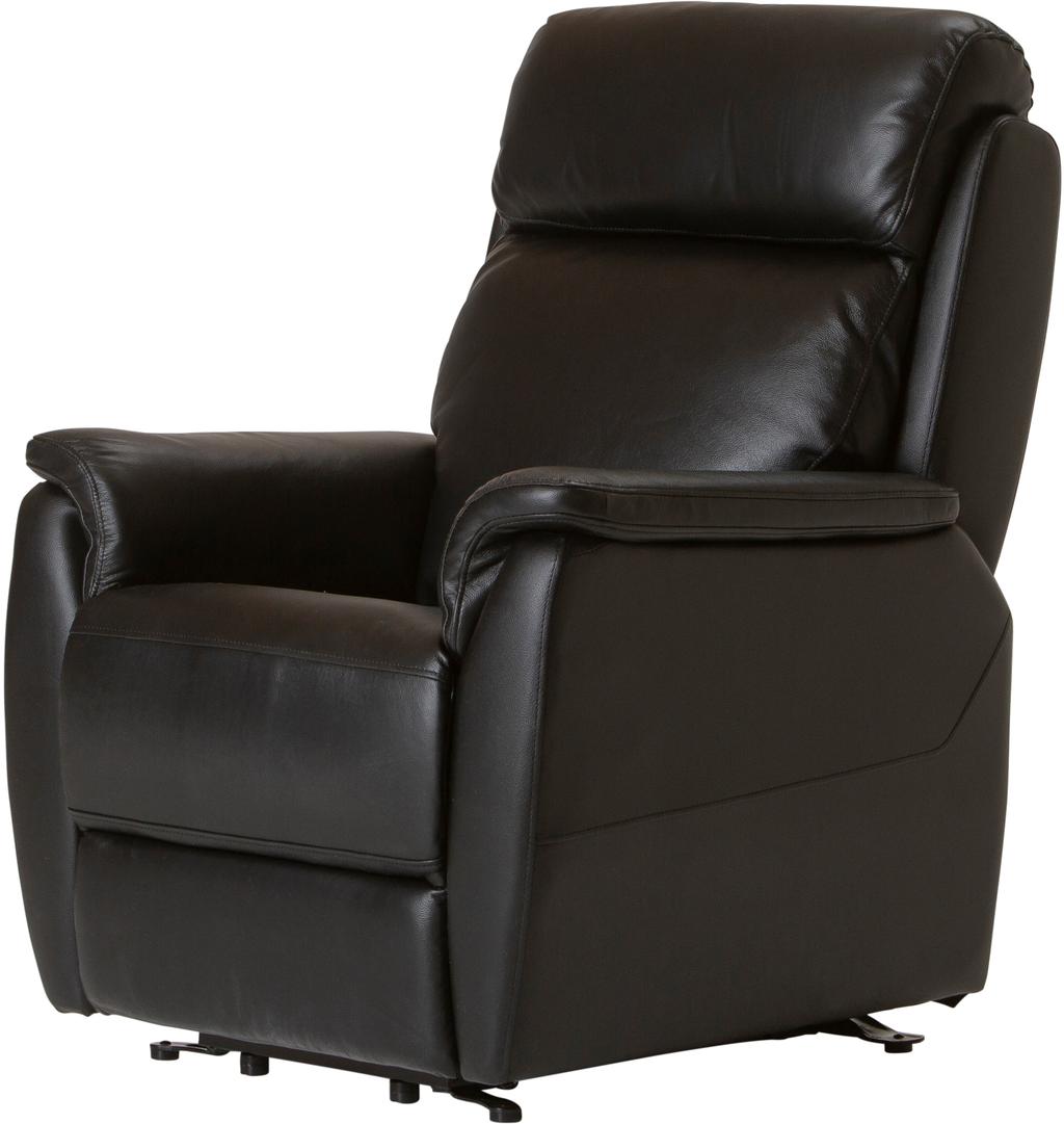 Tugitool Loungea Colorado recliner, tõstemehhanismiga, must nahk/kunstnahk