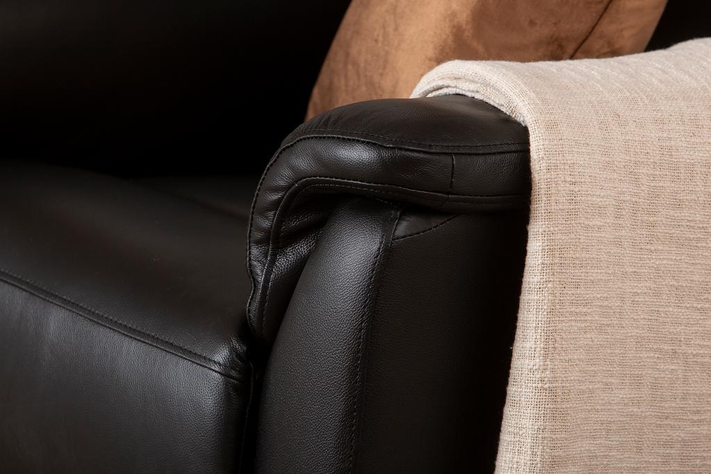 Tugitool Loungea Colorado recliner, tõstemehhanismiga, must nahk/kunstnahk