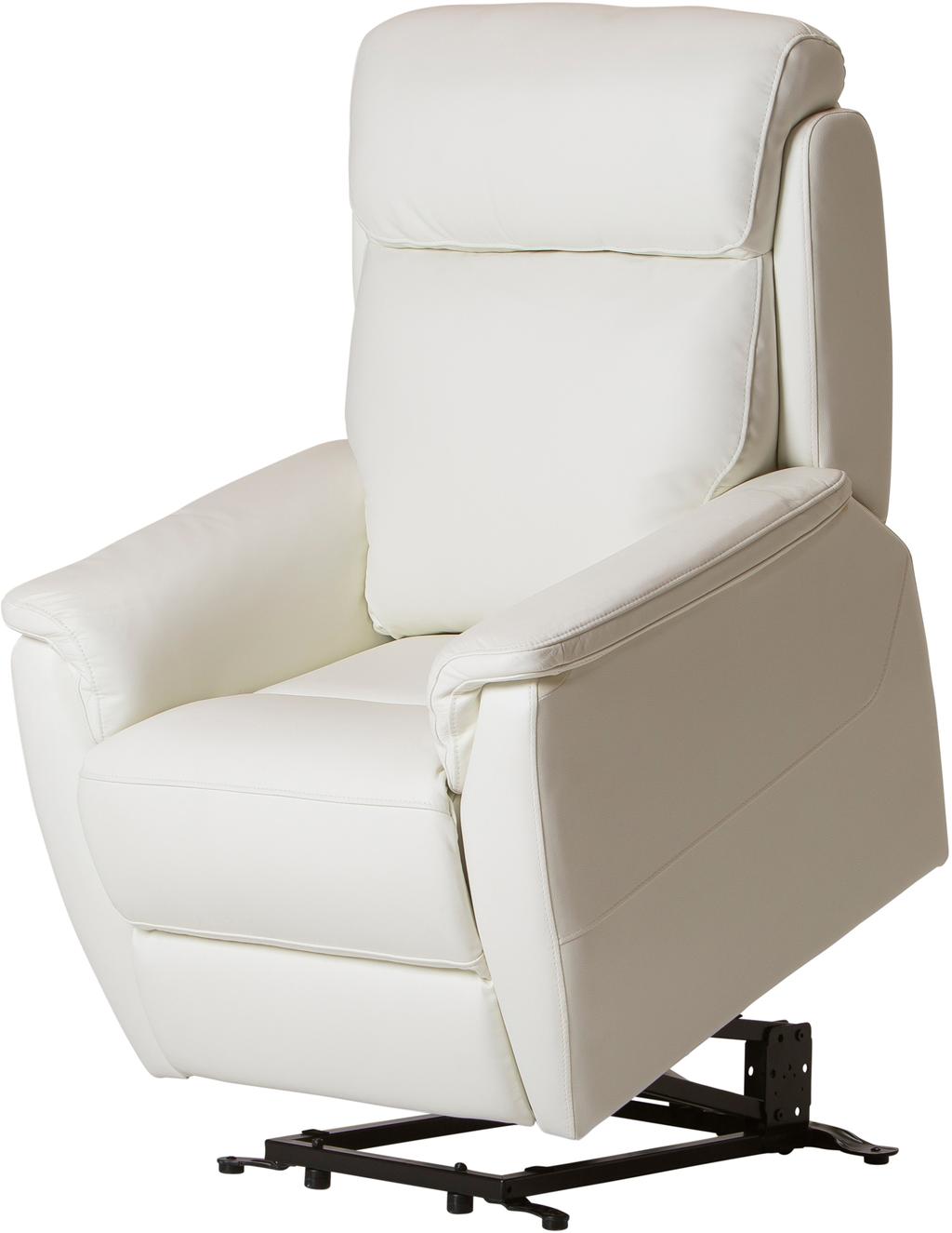 Tugitool Loungea Colorado recliner, tõstemehhanismiga, puhasvalge nahk/kunstnahk