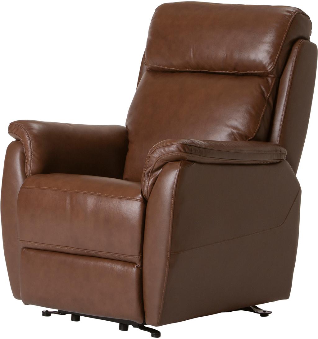 Tugitool Loungea Colorado recliner, tõstemehhanismiga, pruun nahk/kunstnahk