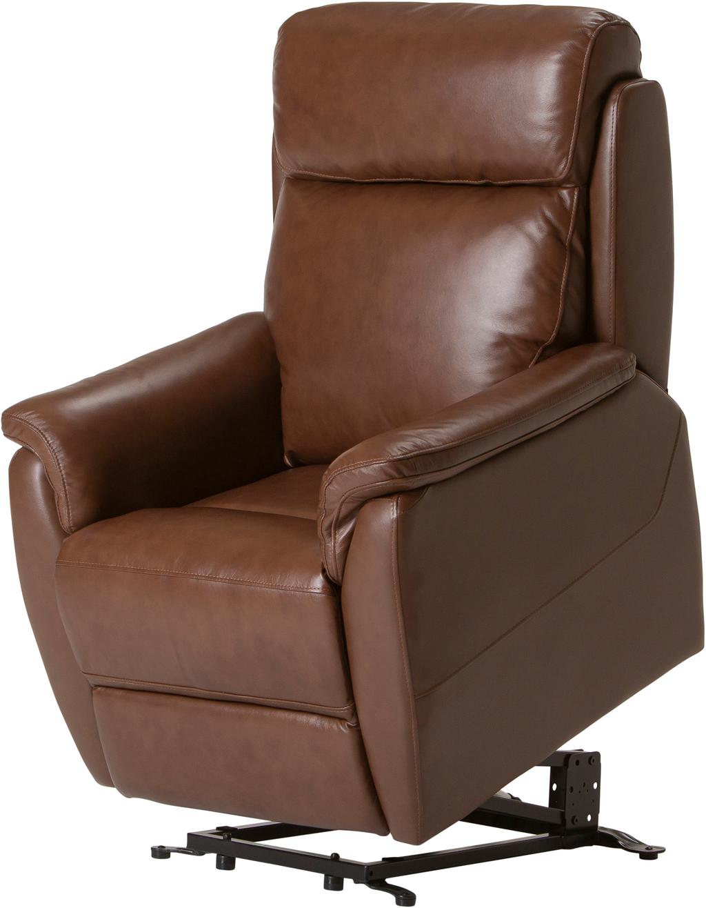 Tugitool Loungea Colorado recliner, tõstemehhanismiga, pruun nahk/kunstnahk