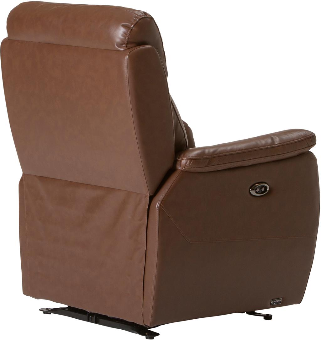 Tugitool Loungea Colorado recliner, tõstemehhanismiga, pruun nahk/kunstnahk