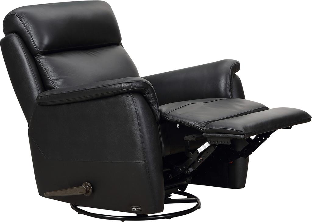 Tugitool Loungea Colorado recliner, kiikuv/pöörlev, must nahk/kunstnahk