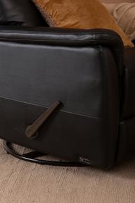 Pisipilt: Tugitool Loungea Colorado recliner, kiikuv/pöörlev, must nahk/kunstnahk