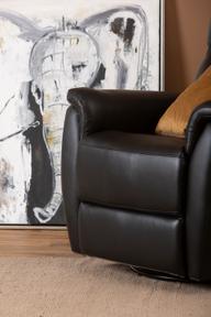 Pisipilt: Tugitool Loungea Colorado recliner, kiikuv/pöörlev, must nahk/kunstnahk