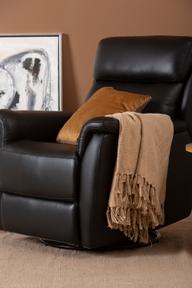 Pisipilt: Tugitool Loungea Colorado recliner, kiikuv/pöörlev, must nahk/kunstnahk
