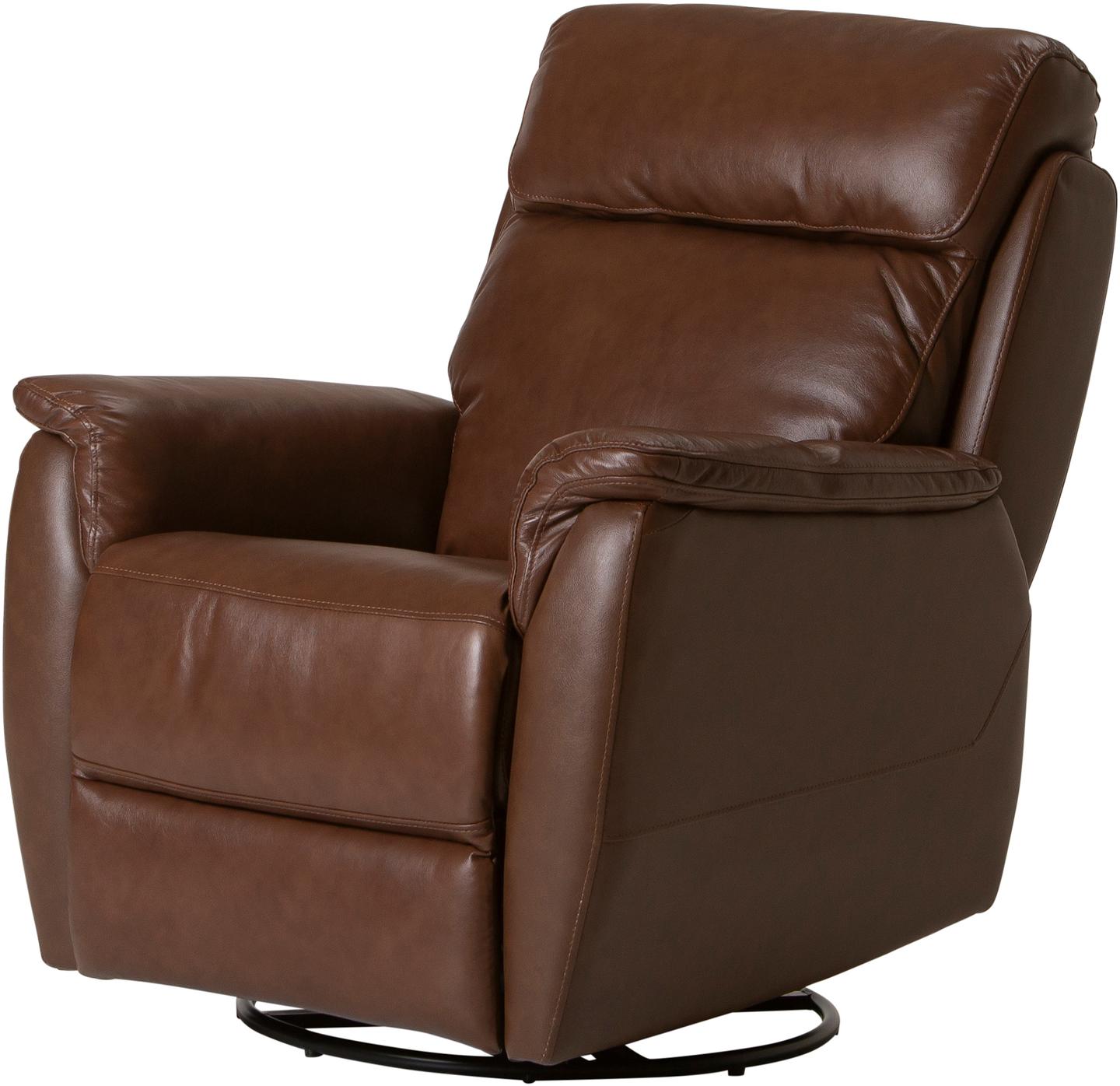 Tugitool Loungea Colorado recliner, kiikuv/pöörlev, pruun nahk/kunstnahk