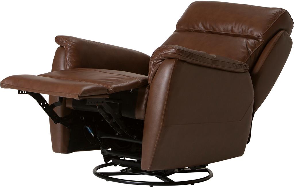 Tugitool Loungea Colorado recliner, kiikuv/pöörlev, pruun nahk/kunstnahk
