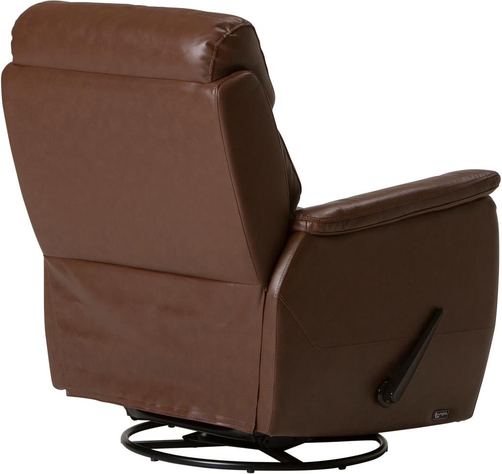 Tugitool Loungea Colorado recliner, kiikuv/pöörlev, pruun nahk/kunstnahk