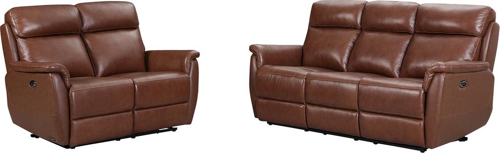 Diivanikomplekt Loungea Colorado 3+2, pruun nahk/kn