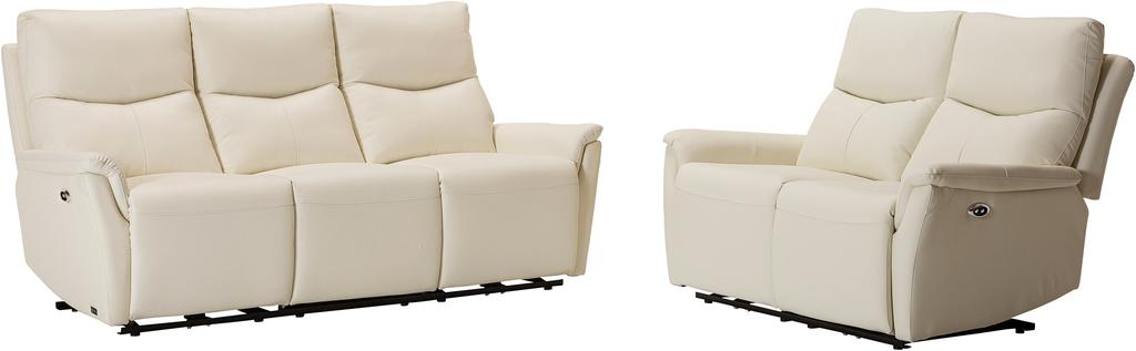 Diivanikomplekt Loungea Padova 3+2, valge nahk/pvc