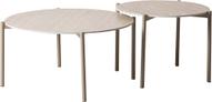 Pisipilt: Laudadekomplekt Tilda ümmargused, 85 x 40 + 65 x 45, beežid kivist / metallist jalad