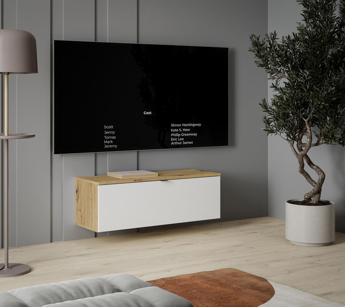 TV-alus Kiira väike, tamm/valge