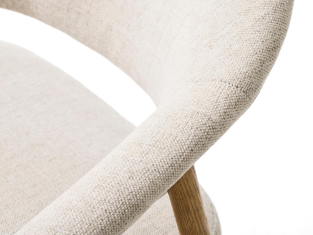Söögitool Elk liivakarva polster / naturaalsest tammest raam