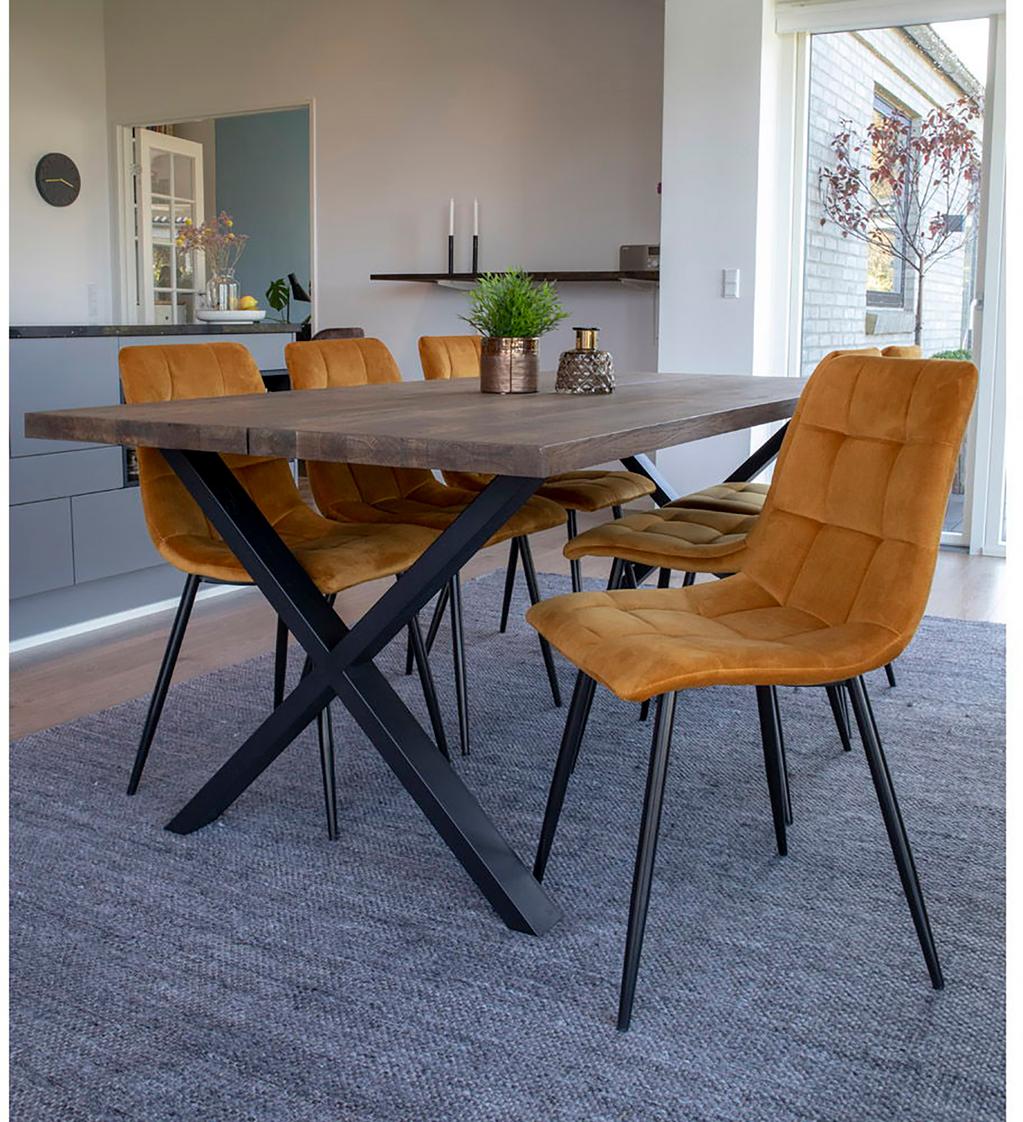 Söögitool House Nordic Middel kollane samet