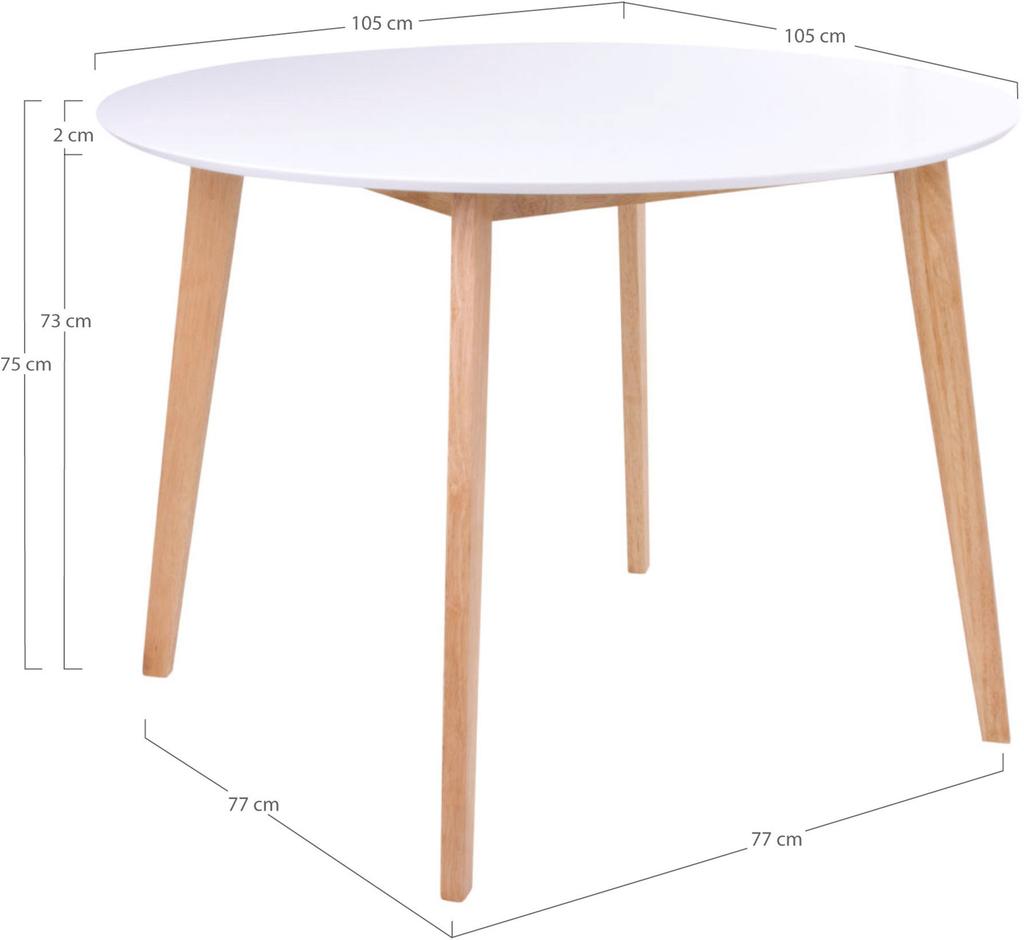 Söögilaud House Nordic Vojens ümmargune, 105 cm, valge / naturaalne tamm
