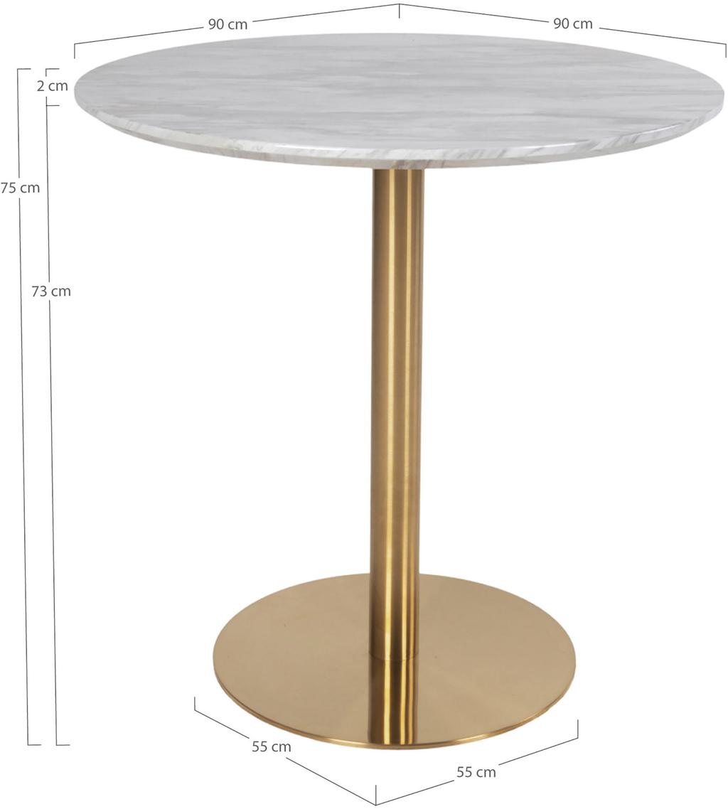 Söögilaud House Nordic Bolzano ümmargune, 90 cm, halli marmori imitatsioon / messingivärvi jalg