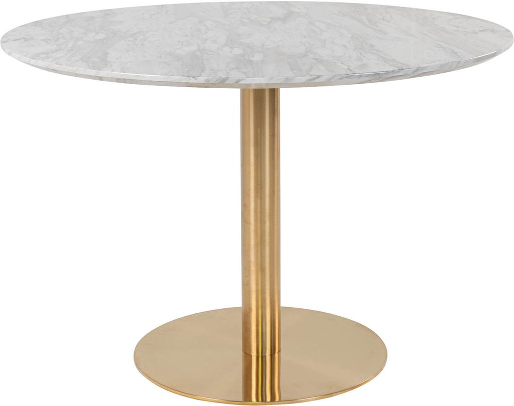 Söögilaud House Nordic Bolzano ümmargune, 110 cm, halli marmori imitatsioon / messingivärvi jalg