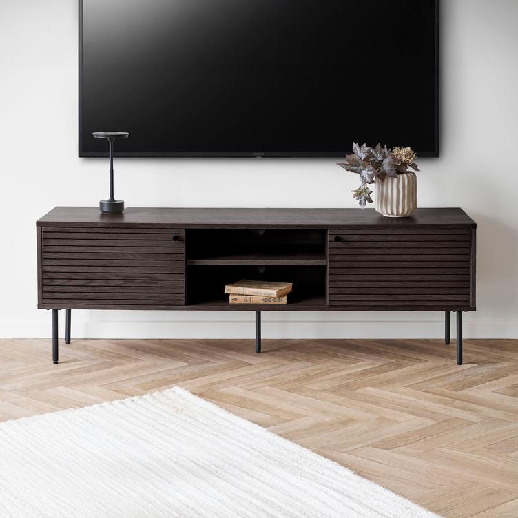 TV-alus House Nordic Kyoto 150 x 40, suitsutatud tammevineer / mustad jalad