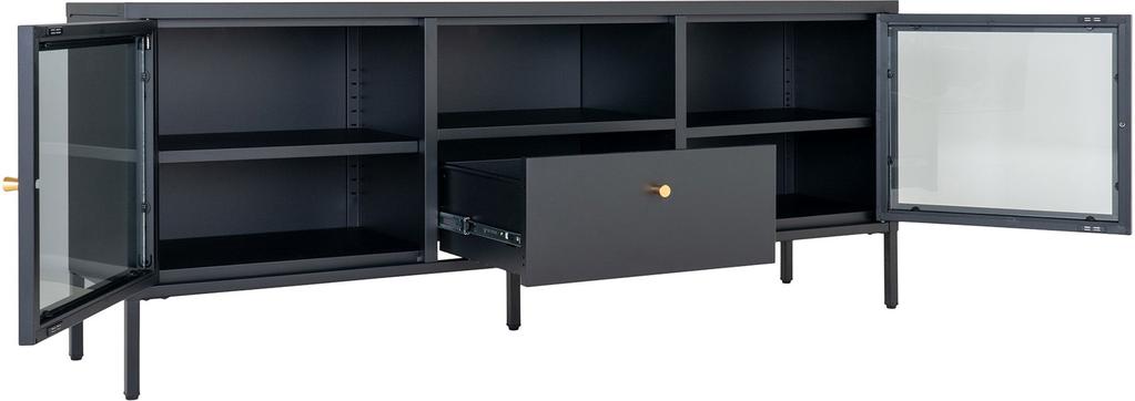 TV-alus House Nordic Dalby 2 ust ja 1 sahtlit, must