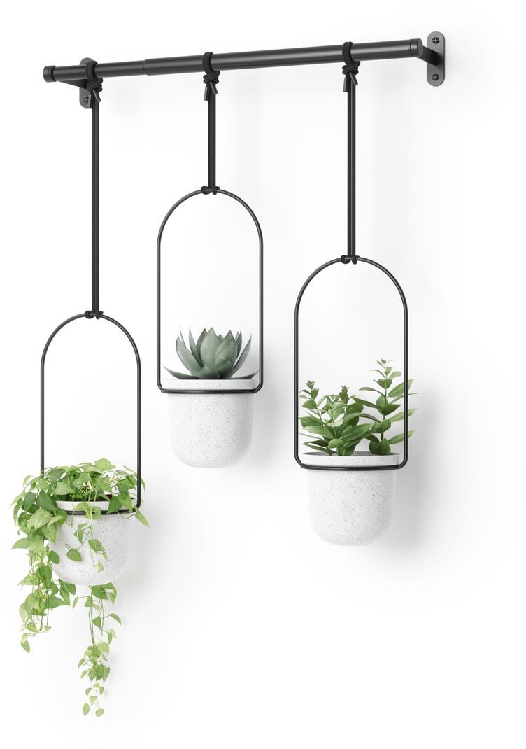 Umbra Triflora 3 rippuvat lillealust, valge/must