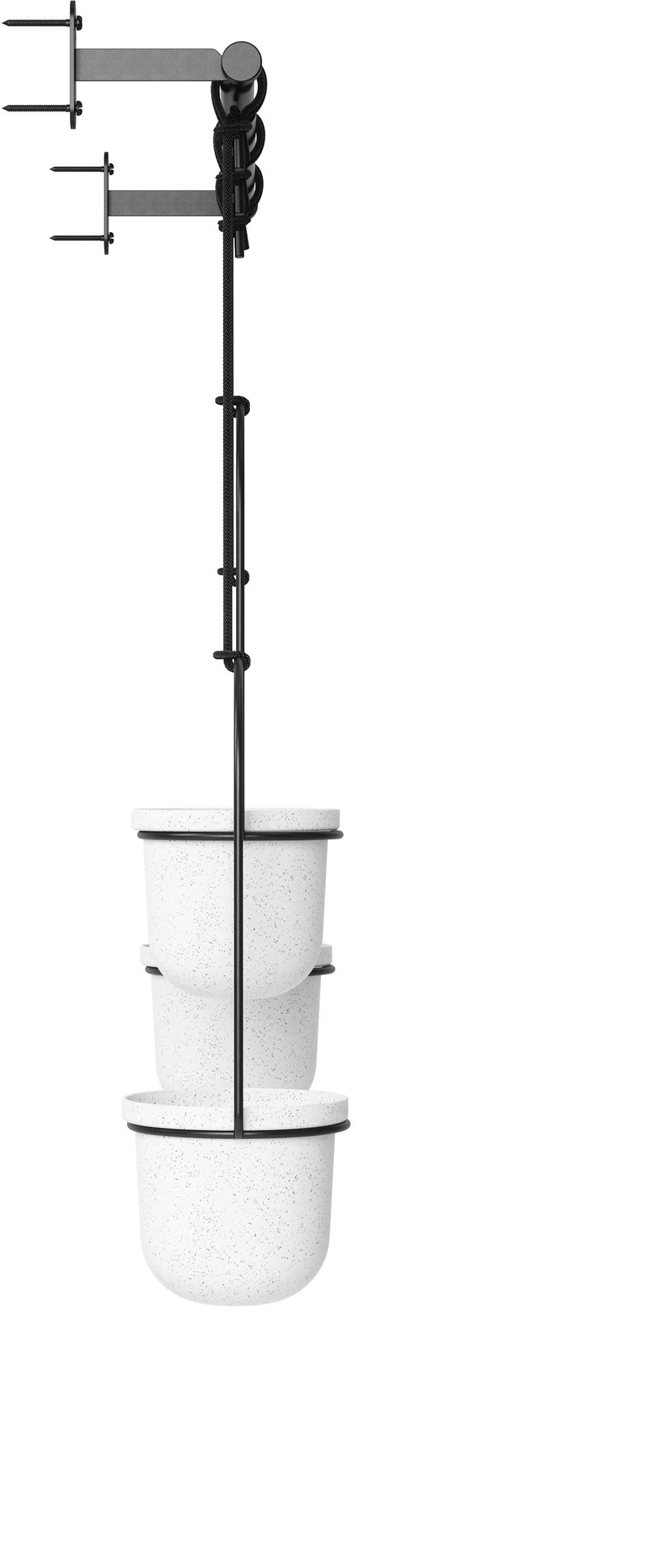 Umbra Triflora 3 rippuvat lillealust, valge/must