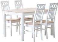 Pisipilt: Söögilauakomplekt Hovi 120 cm neljale, valge/valgeks lakitud kask, XXX toolidega