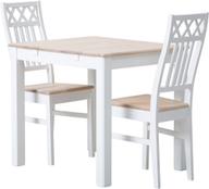 Pisipilt: Söögilauakomplekt Hovi 70 cm, kahele, valge/valgeks lakitud kask, XXX toolidega