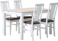 Pisipilt: Söögikomplekt Hovi 120 x 85 cm neljale, valge/valge lakitud laud, valge Delux tool, pruun polster
