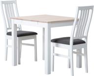 Pisipilt: Söögikomplekt Hovi kahele, 70 x 85 cm, valge/valge lakitud laud, valge Delux tool, tumehall polster
