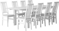 Pisipilt: Söögilauakomplekt Hovi 215 x 85 cm, pikendatav, kaheksale, valge/valge lakitud kask (Delux toolid)
