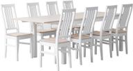 Pisipilt: Söögilauakomplekt Hovi 215 x 85 cm, pikendatav, kaheksale, valge/valge lakitud kask (Delux toolid)