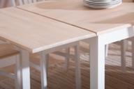Pisipilt: Söögilauakomplekt Hovi 215 x 85 cm, pikendatav, kaheksale, valge/valge lakitud kask (Delux toolid)