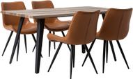 Pisipilt: Söögilauakomplekt Napoli & Chic 160 x 90 cm neljale, tamm/must, pruunid toolid