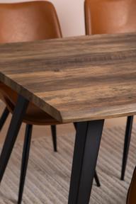 Pisipilt: Söögilauakomplekt Napoli & Chic 160 x 90 cm neljale, tamm/must, pruunid toolid