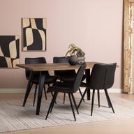 Pisipilt: Söögilauakomplekt Napoli & Chic 160 x 90 cm neljale, tamm/must, mustad toolid