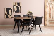 Pisipilt: Söögilauakomplekt Napoli & Chic 160 x 90 cm neljale, tamm/must, mustad toolid