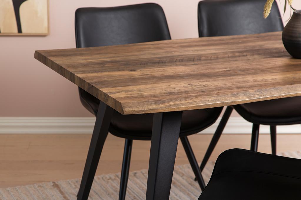 Söögilauakomplekt Napoli & Chic 160 x 90 cm neljale, tamm/must, mustad toolid