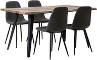 Pisipilt: Söögilauakomplekt Napoli & Maria 160 x 90 cm neljale, tamm/must, tumehallid toolid