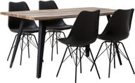 Pisipilt: Söögilauakomplekt Napoli & Concept 160 x 90 cm neljale, tamm/must, mustad toolid