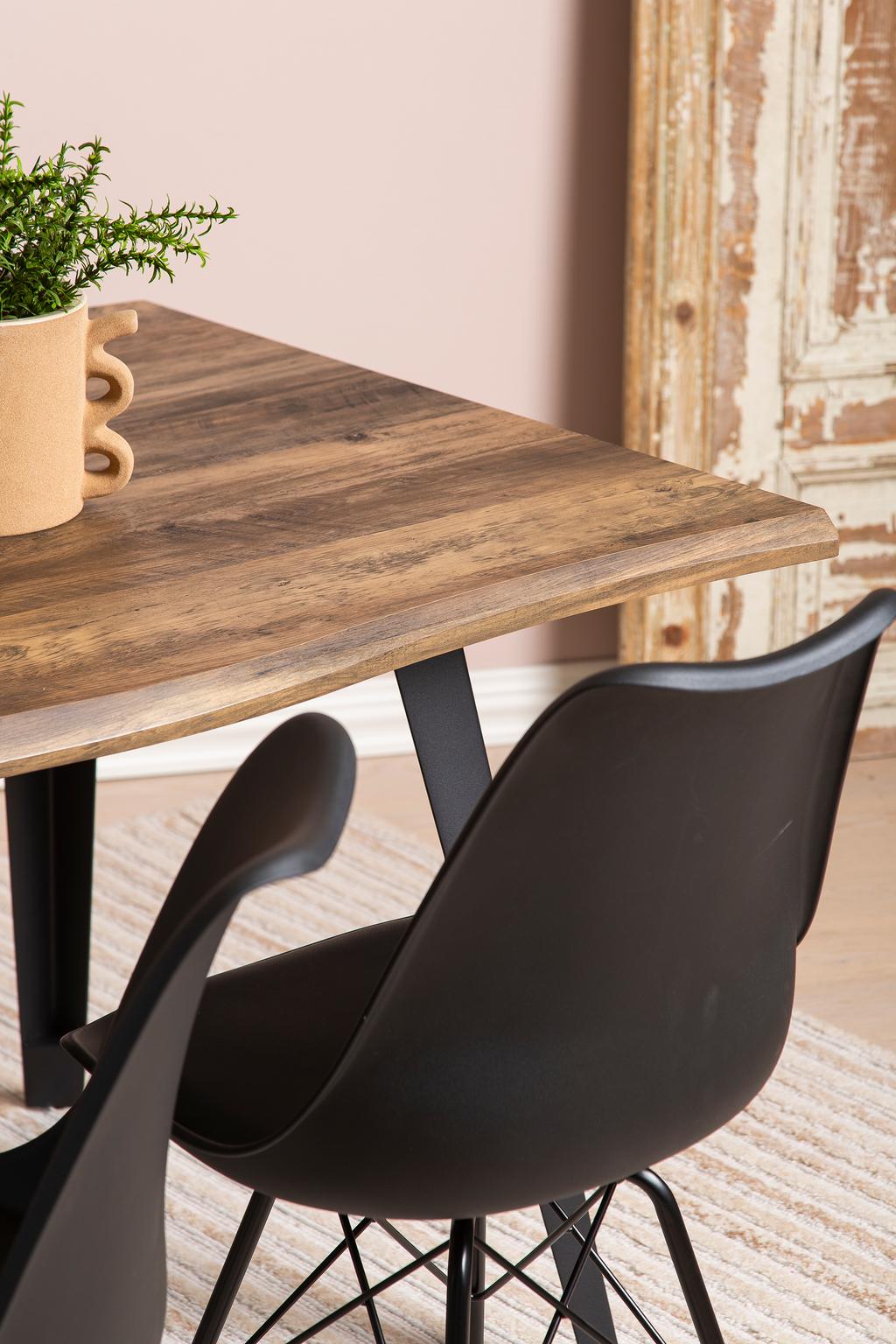 Söögilauakomplekt Napoli & Concept 160 x 90 cm neljale, tamm/must, mustad toolid