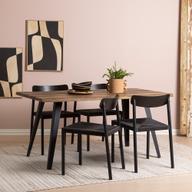Pisipilt: Söögilauakomplekt Napoli & Malmön 160 x 90 cm neljale, tamm/must, mustad toolid